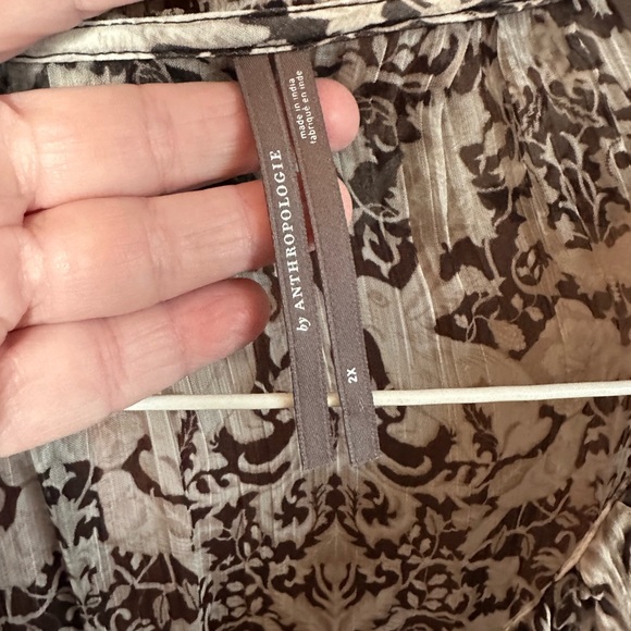 Anthropologie Black and White Maxi Gown with Bishop Sleeves - Picture 4 of 5